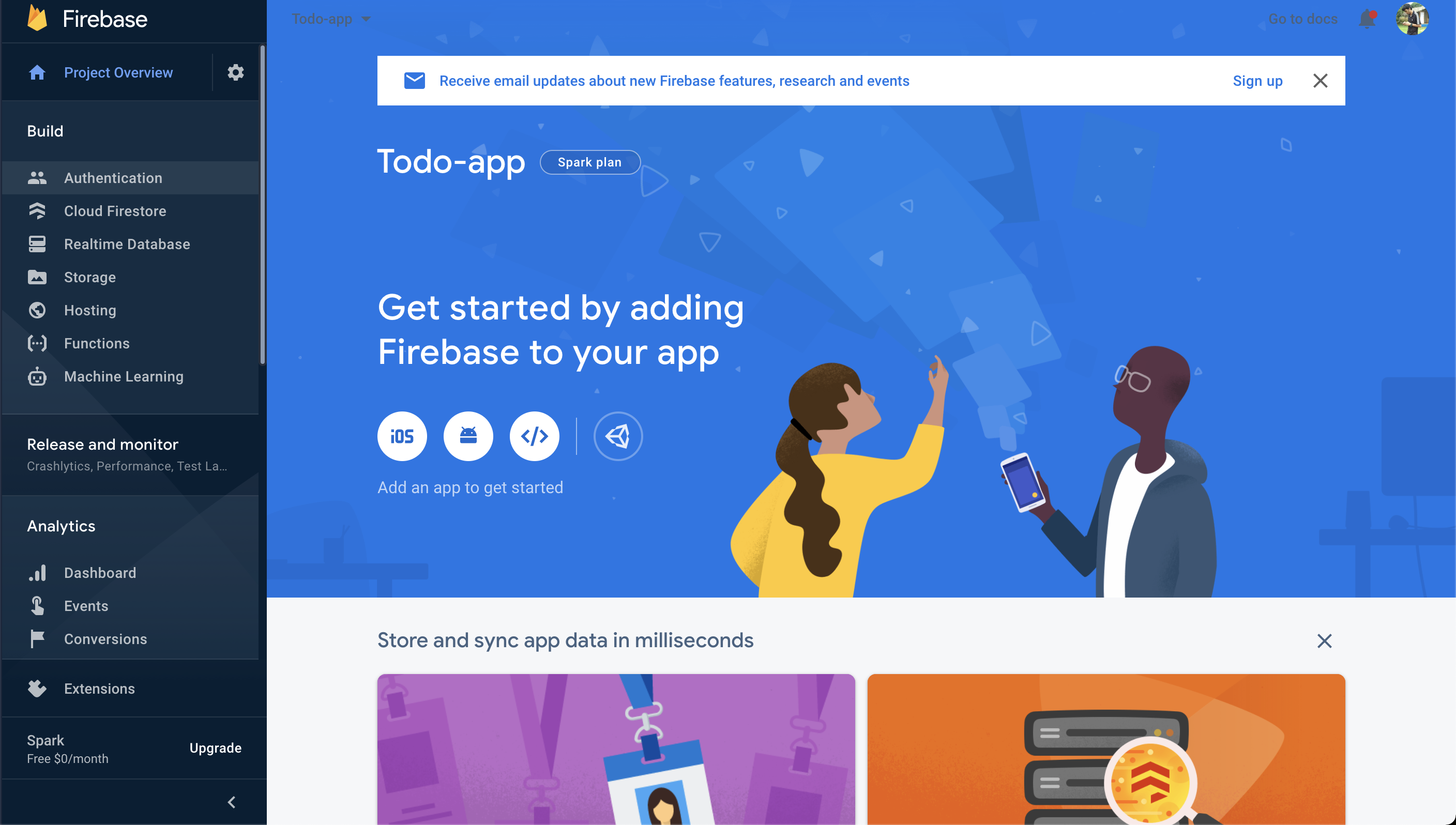 Firebase Dashboard